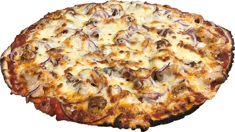 Pizza artisanale gratinée de chez Pizz'a Bella Express